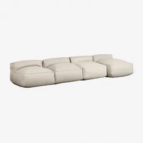 Modułowa Sofa Z Szezlongiem Do Ogrodu Dojans, 4 Części Kremowa Semoline - Sklum
