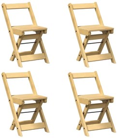 Zestaw 4 składanych krzeseł miodowy brąz T5-H03