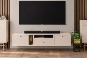 Wisząca szafka RTV Daily 2F 1S – nowoczesna szafka pod telewizor z 2 frontami, 1 szufladą i 2 półkami otwartymi