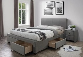 Tapicerowane łóżko Kamillo 3X 180x200 - popielate
