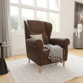 Ciemnobrązowy fotel typu uszak Swan – Ropez