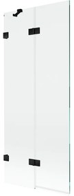 Mexen Lunar parawan nawannowy 2-skrzydłowy lewy 80 x 150 cm, transparent, czarny - 897-080-100-70-00-L