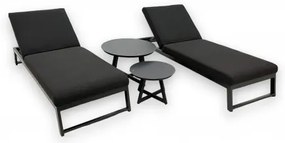TISO + MELIA leżak LIKA-TEX® - zestaw ogrodowy aluminiowy 2+1