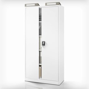 Biurowa szafa metalowa na akta JAN, 900 x 1850 x 400 mm szara