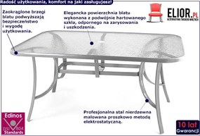 Szklany stół ogrodowy Dora - prostokątny