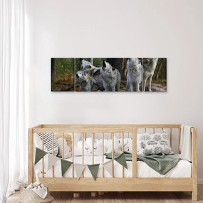 Obraz - Wilki na skale (170x50 cm)