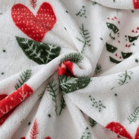 Mikropluszowy koc WINTER HEARTS, kolorowy Rozmiar: 150 x 200 cm
