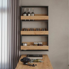 Stojak na kieliszki do wina złoty dąb power/antracyt 60x15.1x98 repose