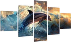 Obraz - Delfin, ilustracje (125x70 cm)
