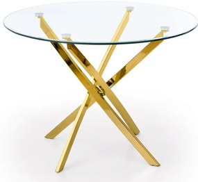 Szklany stół z okrągłym bezbarwnym blatem D8-N80