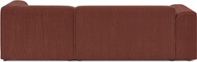 Sztruksowy narożnik (prawostronny/z szezlongiem) w kolorze terakoty Merid – Ropez