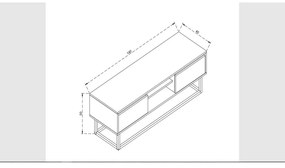 Szafka pod TV w dekorze drewna sosnowego Belinda, szer. 140 cm