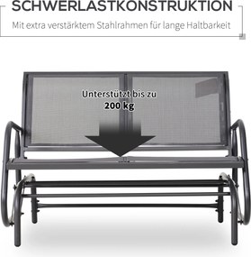 Outsunny ławka bujana huśtawka ogrodowa ławka ogrodowa krzesło bujane ławka parkowa czarna