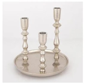 Świecznik 20x19 cm srebrny