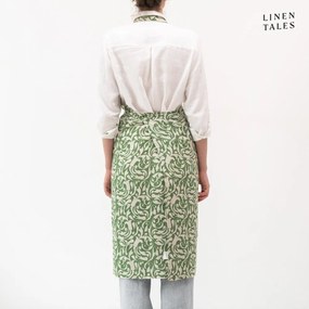 Lniany fartuch Evergreen Damask – Linen Tales