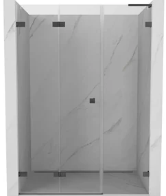 Mexen Lunar-F L drzwi prysznicowe składane lewe 125 cm, transparent, gun gray szczotkowany - 836SL-125-050-66-00-L