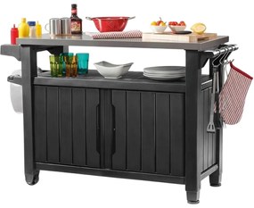 Keter Wielofunkcyjny stół ogrodowy z grillem UNITYXL 270 l grafitowy, 134 x 52 x 90 cm