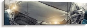 Obraz samochodu Audi - szary (170x50 cm)