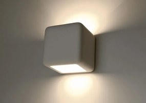 Biały kwadratowy kinkiet ceramiczny A9-P37