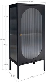 Czarna metalowa witryna 50x110 cm Adelaide – House Nordic
