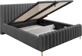 Łóżko tapicerowane Lux z pojemnikiem i zagłówkiem