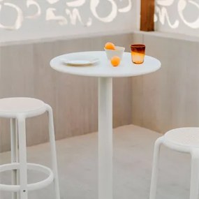 Zestaw Wysokiego Stołu Okrągłego Ø60 Cm Z Żelaza Mizzi I 2 Wysokich Stołków Ogrodowych Z Polipropylenu Omara Gardenia Biel - Sklum