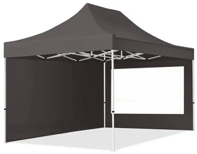 TOOLPORT 3x4,5 m Namiot Ekspresowy, ECONOMY Stal 30mm, ze ścianami bocznymi, okna panoramiczne, ciemnoszary - (59044)