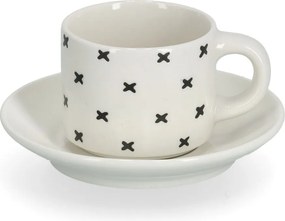 Zestaw filiżanek do espresso w geometryczne wzory, 70 ml