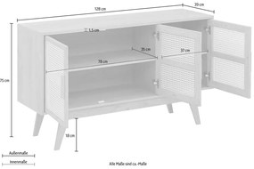 Niska komoda w dekorze dębu w naturalnym kolorze 128x75 cm Bridget – Støraa