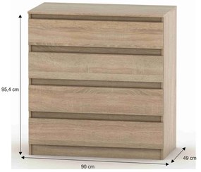Komoda HANY NEW 004, dąb sonoma