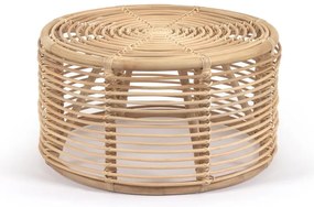 Rattanowy okrągły stolik w naturalnym kolorze ø 66 cm Kohana – Kave Home