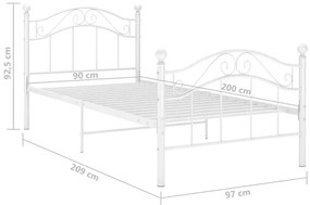 Łóżko metalowe białe w stylu industrialnym 90x200 cm - Zaxter