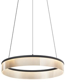 Nowoczesna lampa wisząca czarna 59 cm z LED z 3-stopniową regulacją ściemniania - Żyrandol Anello Nowoczesny Oswietlenie wewnetrzne