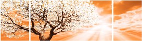 Pomarańczowy obraz drzewa (170x50 cm)