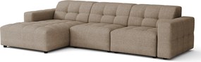 Narożnik lewostronny  Bergamo A – tkanina Raven 30 beżowa, 284×166×70 cm