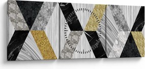 Obraz - Teksturowany wystrój (z zegarem) (90x30 cm)