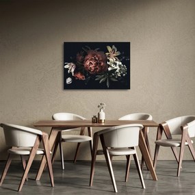 Obraz na szkle - Ciemne kwiaty (70x50 cm)