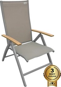 Doppler EXPERT WOOD - ogrodowy aluminiowy fotel regulowany