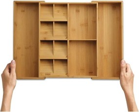 Regulowany bambusowy organizer na sztućce do szuflady w naturalnym kolorze 32 x 40 cm DrawerStore Bamboo – Joseph Joseph