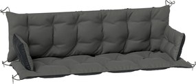 Outsunny Zestaw dwustronnych poduszek do ławki lub huśtawki, Poliester, Piana, 180 x 110 x 8 cm, Ciemnoszary