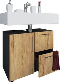 Drewniana szafka łazienkowa Flandu szuflada