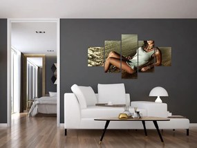 Obraz kobiety na plaży (125x70 cm)