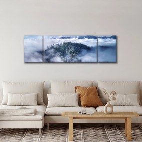 Obraz lasu we mgle (170x50 cm)