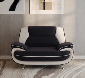 Nowoczesny fotel do salonu, tkanina Soft, czarno-biały, Palermo