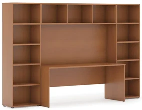 Biblioteka z wbudowanym biurkiem, niska, 2950x700/400x1923 mm, czereśnia