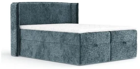 Niebieskie łóżko boxspring ze schowkiem 160x200 cm Passion – Maison de Rêve