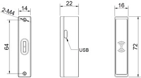 Zamek z czytnikiem kart RFID F131, aluminium, czarny
