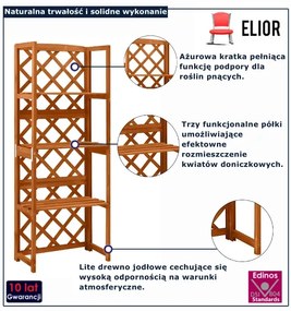 Brązowy regał z półkami na kwaity F8-T51