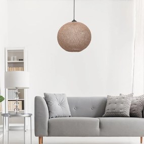 Beżowa lampa wisząca z kloszem z juty ø 38 cm – Opviq lights