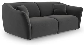 Ciemnoszara aksamitna sofa 206 cm Tokyo – Cosmopolitan Design
